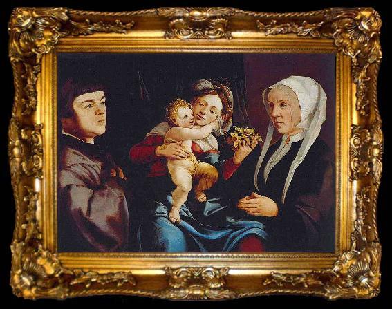 framed  Jan van Scorel Madonna of the Daffodils with the Child and Donors, ta009-2